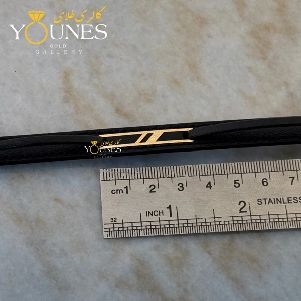 دستبند طلا چرم مردانه L141